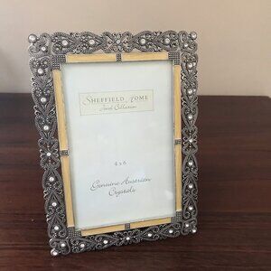 Sheffield Jewel Photo Frame 4x6 Silver Metal Crystals Enamel Ornate Gallery Wall